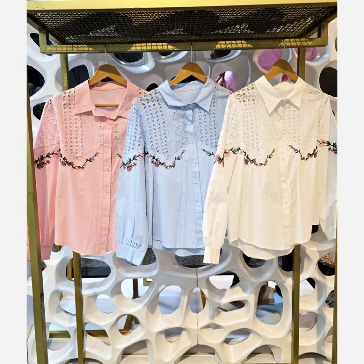 شومیز زنانه خامه دوزی و گلدوزی شده | تمام نخ وارداتی | مدل کُرِهای