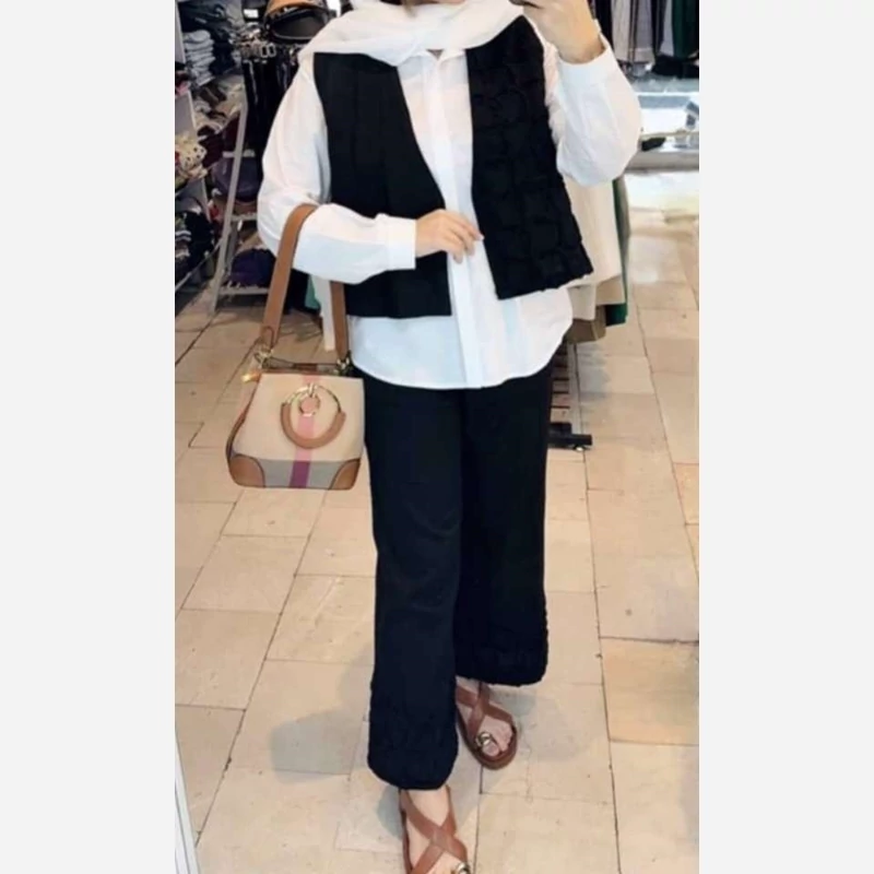 ست وست و شلوار لینن زنانه تور دوزی مزونی
