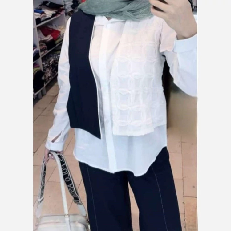 ست وست و شلوار لینن زنانه تور دوزی مزونی