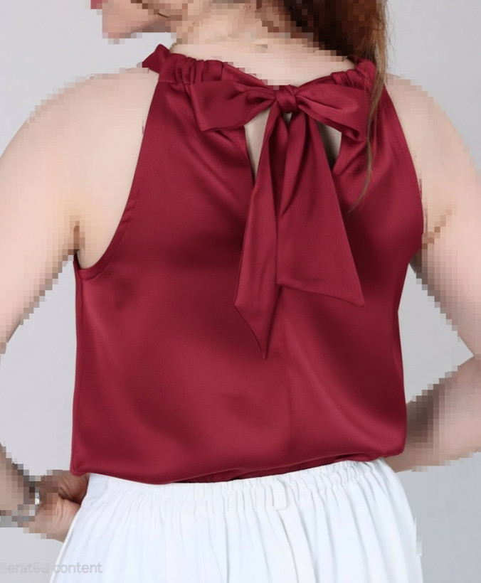 تاپ حلقهای پشت گردنی ساتن زارا (سایز ۳۸ تا ۴۶)